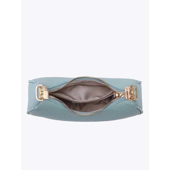 Half-Moon Crossbody w/ Convertible Snap Purse/Bag-Light Seafoam - Picture 6 of 7